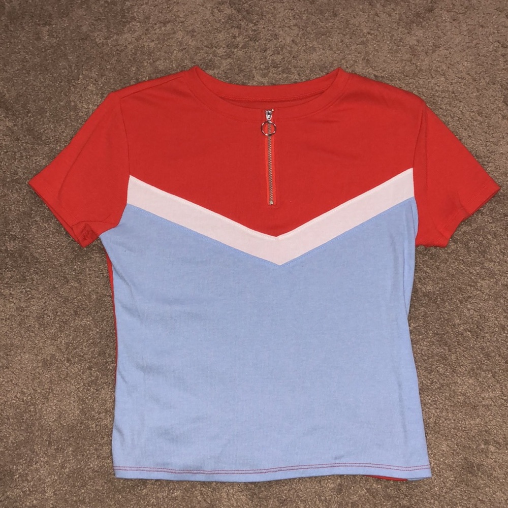 Multi-Color short sleeve with zipper